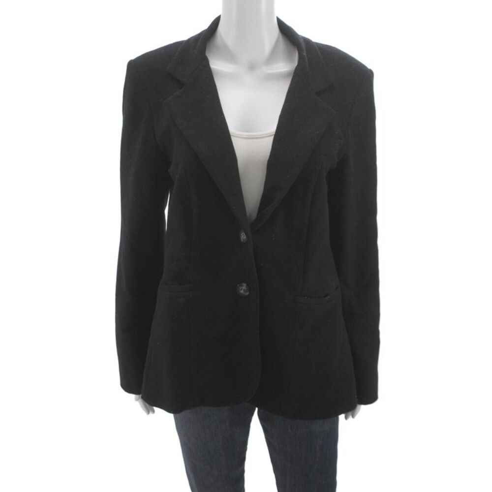 Veronica Beard Women Solid Black Collared Button Blazer Long Sleeve Size 3